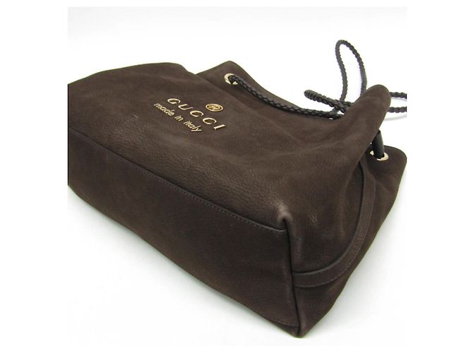 Borsa tote in pelle nubuck marrone scuro Gucci - vista 6