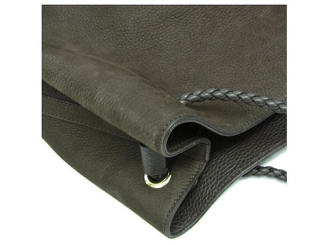 Borsa tote in pelle nubuck marrone scuro Gucci - vista 8
