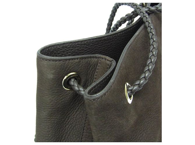 Borsa tote in pelle nubuck marrone scuro Gucci - vista 9