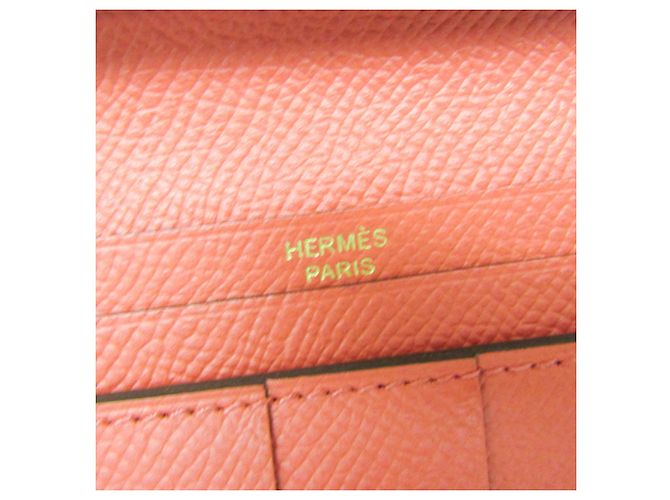 Cartera larga Hermès Bearn Soufflé rosa salmón - vista 14