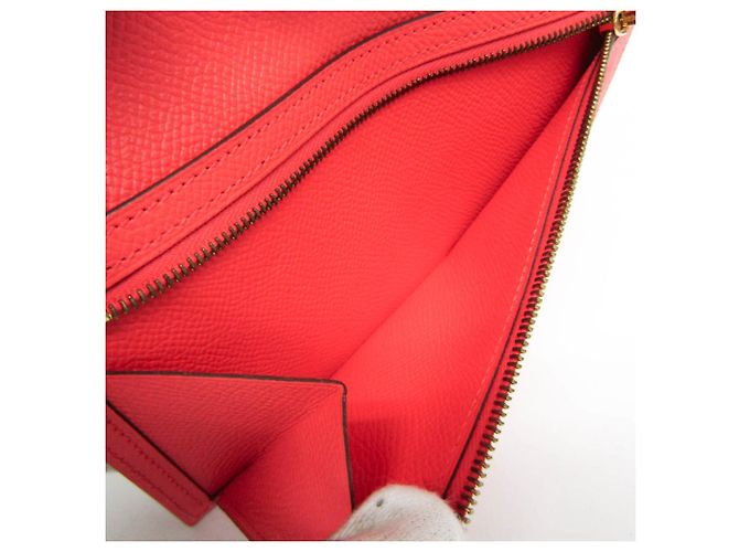 Cartera larga Hermès Bearn Soufflé rosa salmón - vista 5