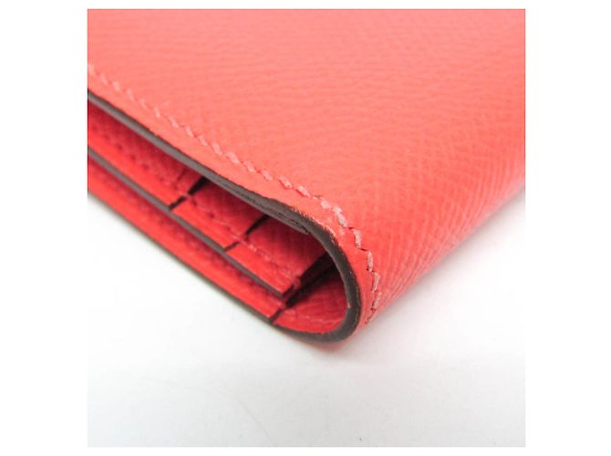 Cartera larga Hermès Bearn Soufflé rosa salmón - vista 8