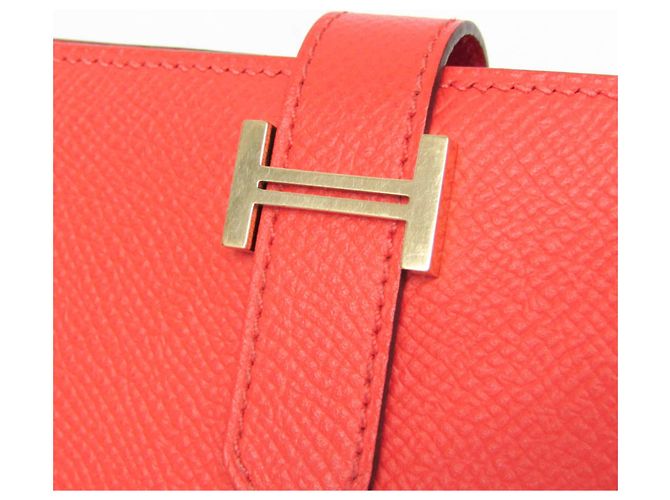 Cartera larga Hermès Bearn Soufflé rosa salmón - vista 9