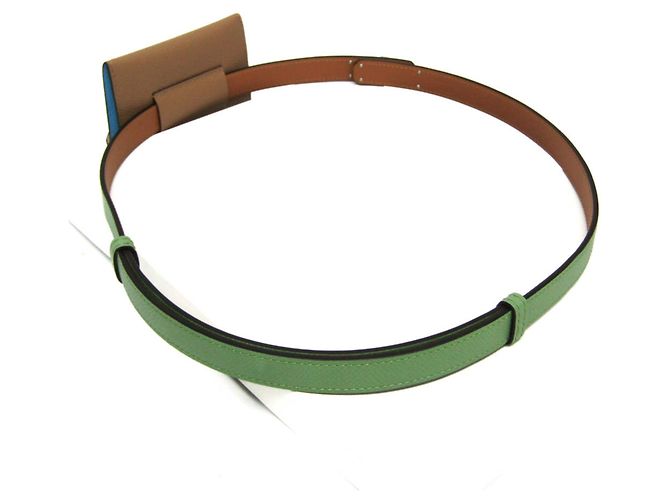 Hermès Kelly Pocket Gürtel 18 Braun Grün - Ansicht 3
