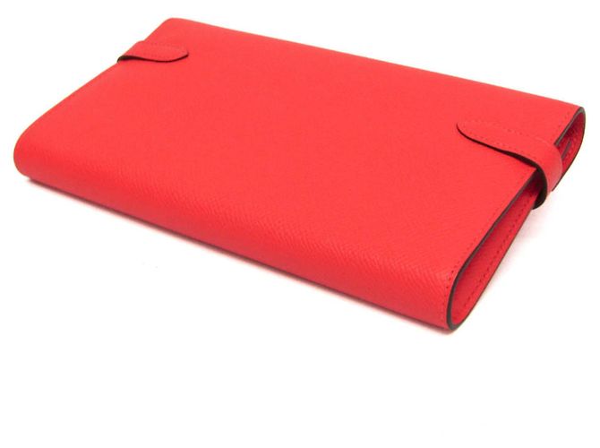 Hermès Portafoglio Hermes Kelly - Pelle Epsom Bi-Fold in Rosa Jaipur e Salmone - vista 3
