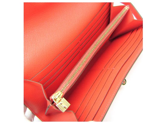 Hermès Portafoglio Hermes Kelly - Pelle Epsom Bi-Fold in Rosa Jaipur e Salmone - vista 4