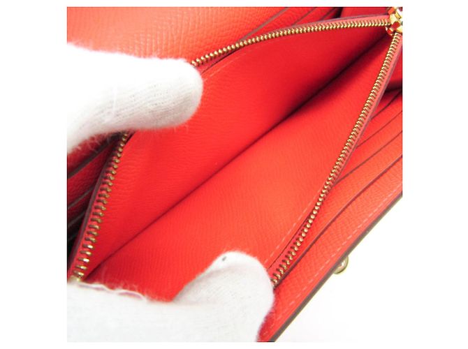 Hermès Portafoglio Hermes Kelly - Pelle Epsom Bi-Fold in Rosa Jaipur e Salmone - vista 5