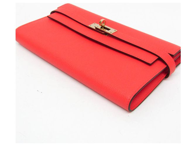 Hermès Portafoglio Hermes Kelly - Pelle Epsom Bi-Fold in Rosa Jaipur e Salmone - vista 6