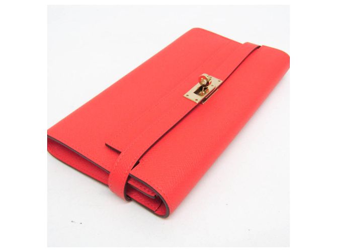 Hermès Portafoglio Hermes Kelly - Pelle Epsom Bi-Fold in Rosa Jaipur e Salmone - vista 7