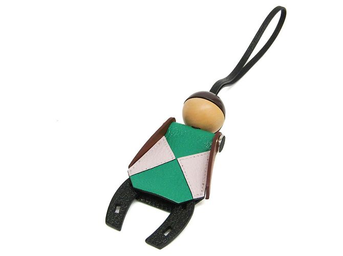 Charm per borsa Jockey di Hermès Marrone Rosa Verde - vista 3