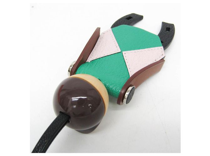 Charm per borsa Jockey di Hermès Marrone Rosa Verde - vista 5
