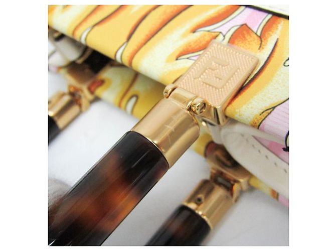 Fendi FENDACE Mini Sunshine Shopper 8BS051 Rosa Bianco D'oro - vista 11