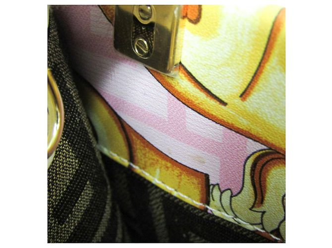 Fendi FENDACE Mini Sunshine Shopper 8BS051 Rosa Bianco D'oro - vista 16