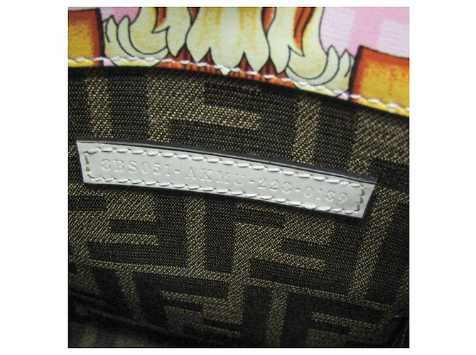 Fendi FENDACE Mini Sunshine Shopper 8BS051 Rosa Bianco D'oro - vista 18