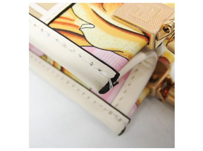 Fendi FENDACE Mini Sunshine Shopper 8BS051 Rosa Bianco D'oro - vista 8