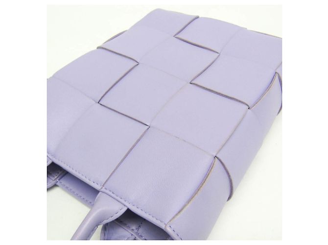 Bottega Veneta Mini Cassette Leder Schulter- und Tragetasche Lila - Ansicht 11