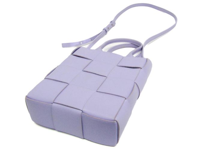 Bottega Veneta Mini Cassette Leder Schulter- und Tragetasche Lila - Ansicht 3