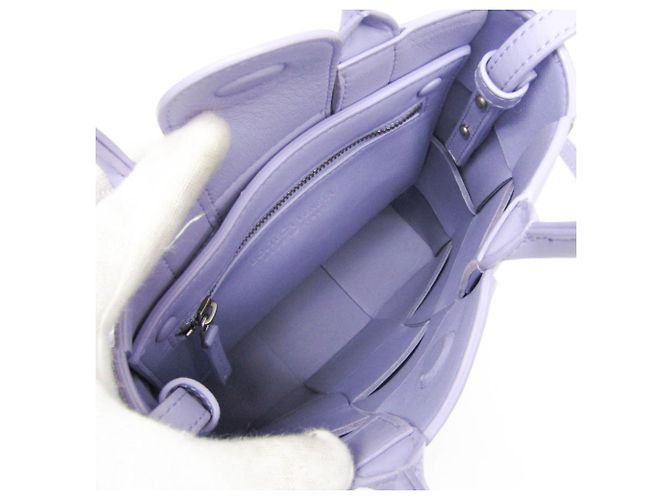 Bottega Veneta Mini Cassette Leder Schulter- und Tragetasche Lila - Ansicht 4