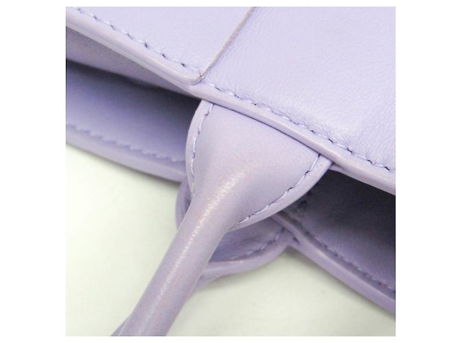 Bottega Veneta Mini Cassette Leder Schulter- und Tragetasche Lila - Ansicht 9