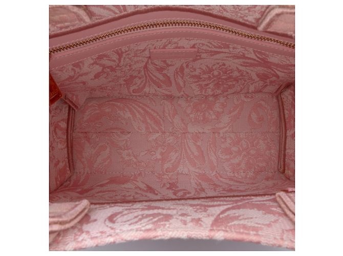Borsa Tote Athena Barocco piccola in tela rosa di Versace - vista 4