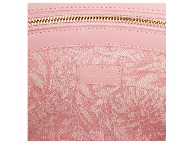 Borsa Tote Athena Barocco piccola in tela rosa di Versace - vista 5