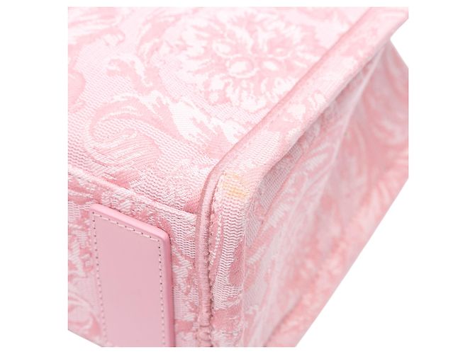 Borsa Tote Athena Barocco piccola in tela rosa di Versace - vista 6