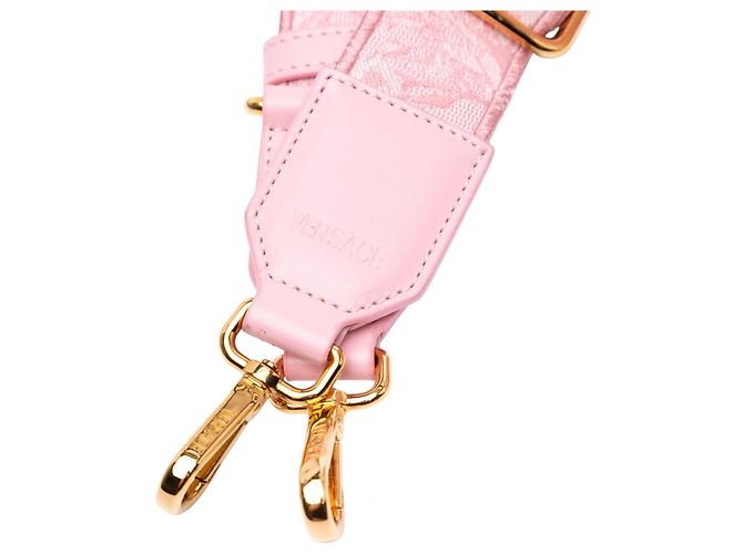 Borsa Tote Athena Barocco piccola in tela rosa di Versace - vista 7