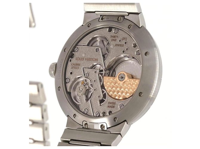 Relógio automático em aço azul Louis Vuitton Tambour - vista 7