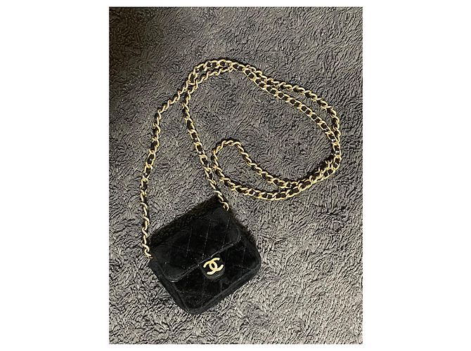 Chanel Mini Borsa Chanel Velluto Nero - vista 2