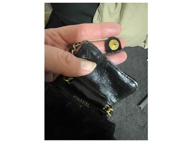 Chanel Mini Borsa Chanel Velluto Nero - vista 4