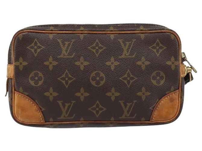 Clutch Marly Dragonne in Tela Monogram PM Louis Vuitton Marrone - vista 2
