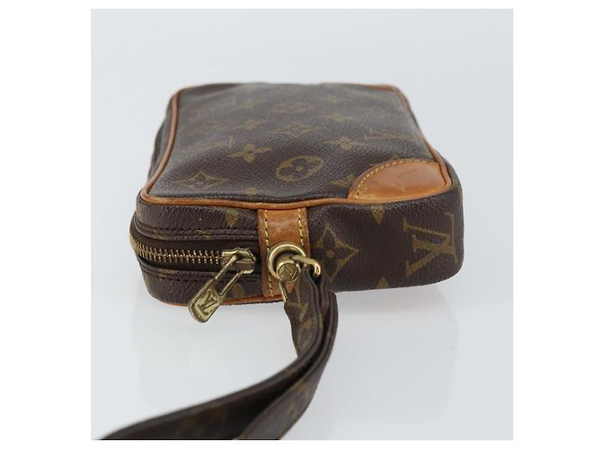 Clutch Marly Dragonne in Tela Monogram PM Louis Vuitton Marrone - vista 4