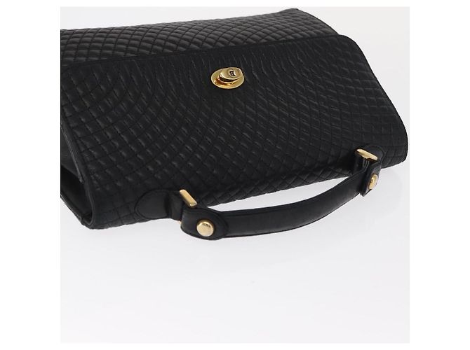 Vintage Handtasche Bally aus gestepptem Leder Schwarz - Ansicht 7