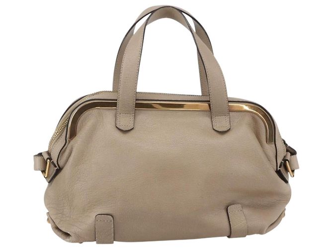 Chloé Borsa a tracolla convertibile in pelle e suede Chloe Abby Beige - vista 2