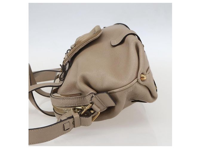 Chloé Borsa a tracolla convertibile in pelle e suede Chloe Abby Beige - vista 3
