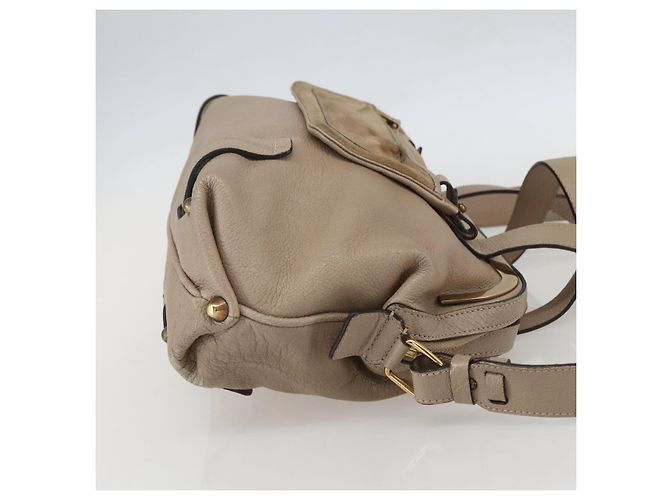 Chloé Borsa a tracolla convertibile in pelle e suede Chloe Abby Beige - vista 4