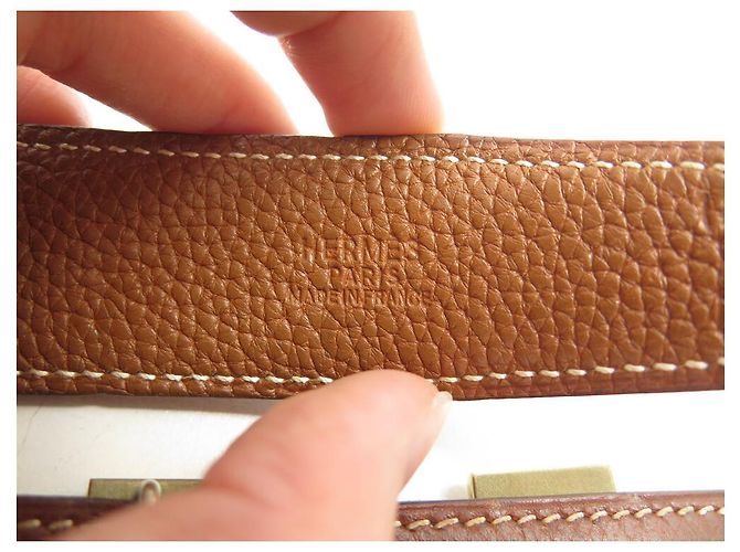 Hermès CINTURÓN HERMES H BUCLE GUILLOCHE 32MM T105 EN CUERO REVERSIBLE TOGO EPSOM Castaño - vista 11