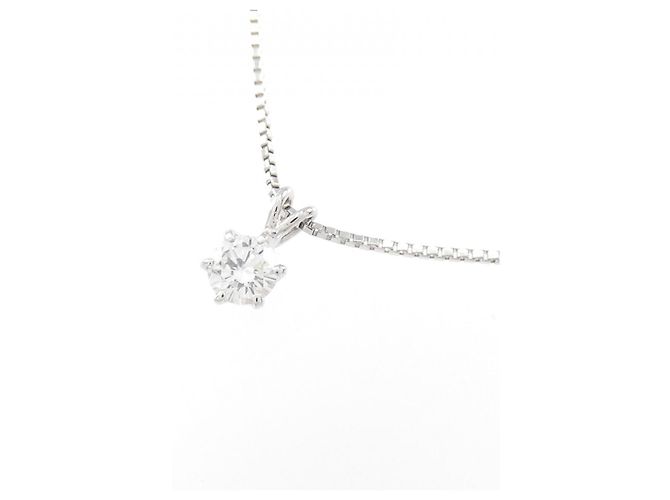 Autre Marque Platin-Diamant-Halskette Silber - Ansicht 3
