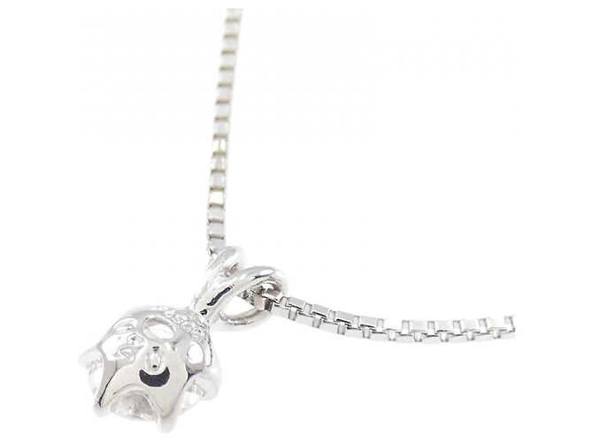 Autre Marque Platin-Diamant-Halskette Silber - Ansicht 4