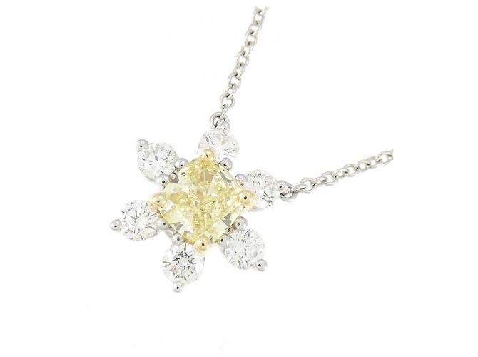 Collana Tiffany & Co. Buttercup in Platino e Oro Giallo K18 con Diamanti - vista 3