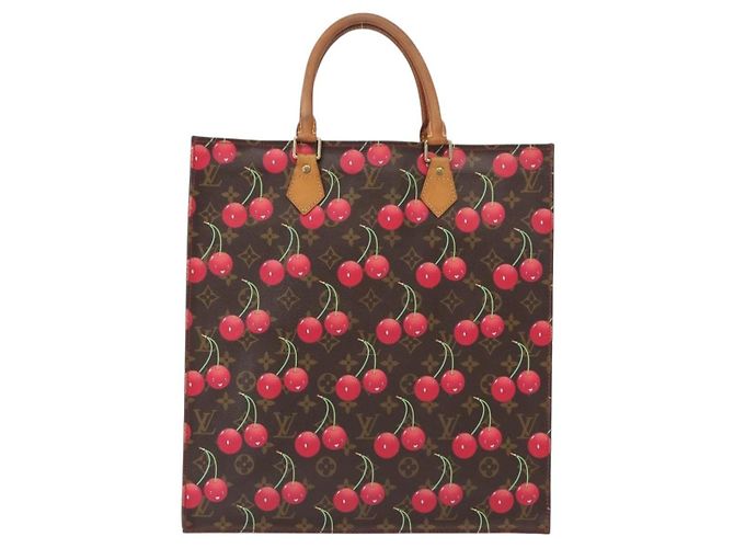 Borsa Sac Plat Louis Vuitton Edizione Limitata Monogram Cerises GM Marrone - vista 2