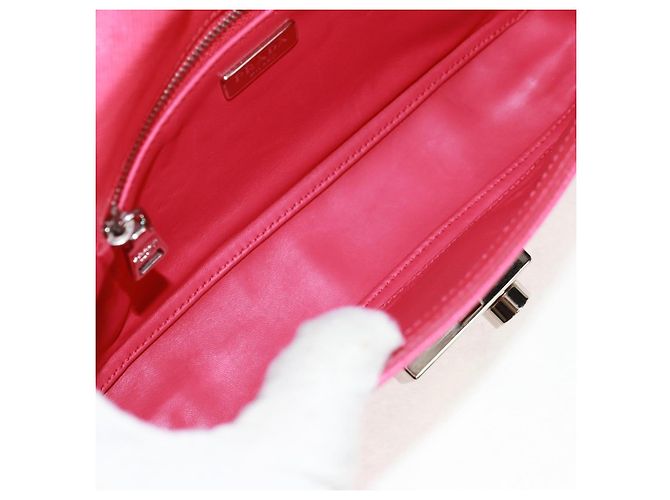 Borsa a Spalla Sound Chain Prada in Pelle Saffiano Piccola Rosso - vista 5
