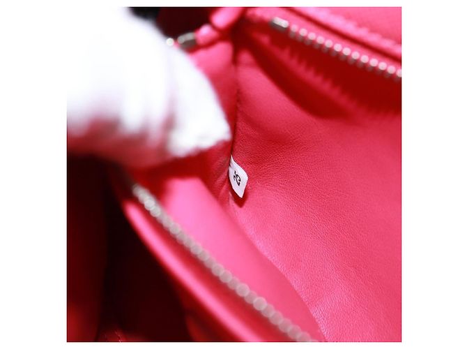 Borsa a Spalla Sound Chain Prada in Pelle Saffiano Piccola Rosso - vista 7