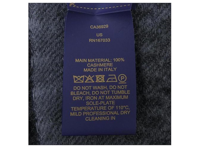 Stola in cashmere Louis Vuitton Marrone Nero - vista 3
