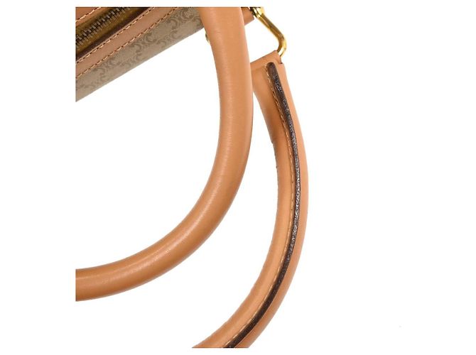 Céline Celine Vintage Duffle Canvas and Leather Beige - vista 5