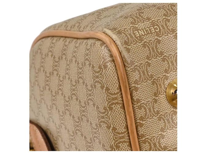 Céline Celine Vintage Duffle Canvas and Leather Beige - vista 6