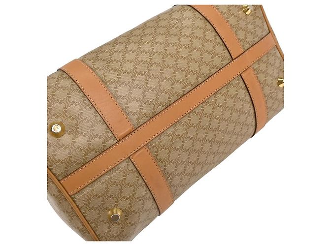 Céline Celine Vintage Duffle Canvas and Leather Beige - vista 7
