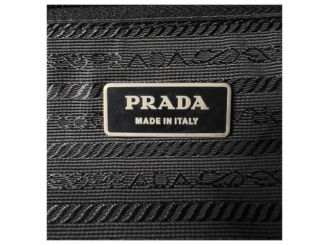 Bolsa de ombro para laptop em nylon Saffiano Tessuto com logo triangular Prada Preto - vista 11