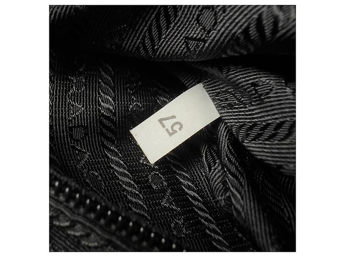 Bolsa de ombro para laptop em nylon Saffiano Tessuto com logo triangular Prada Preto - vista 12