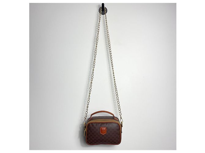 Vintage Celine Céline Macadam Mini Kamera Schultertasche Braun - Ansicht 2